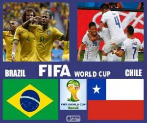 пазл Бразилия - Чили, восьмой финала, Бразилия 2014